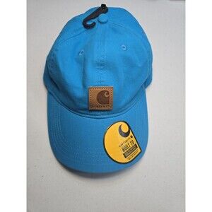 NWT Carhartt Canvas Cap Baseball Hat Adjustable Buckle Back Cloth Bright Blue